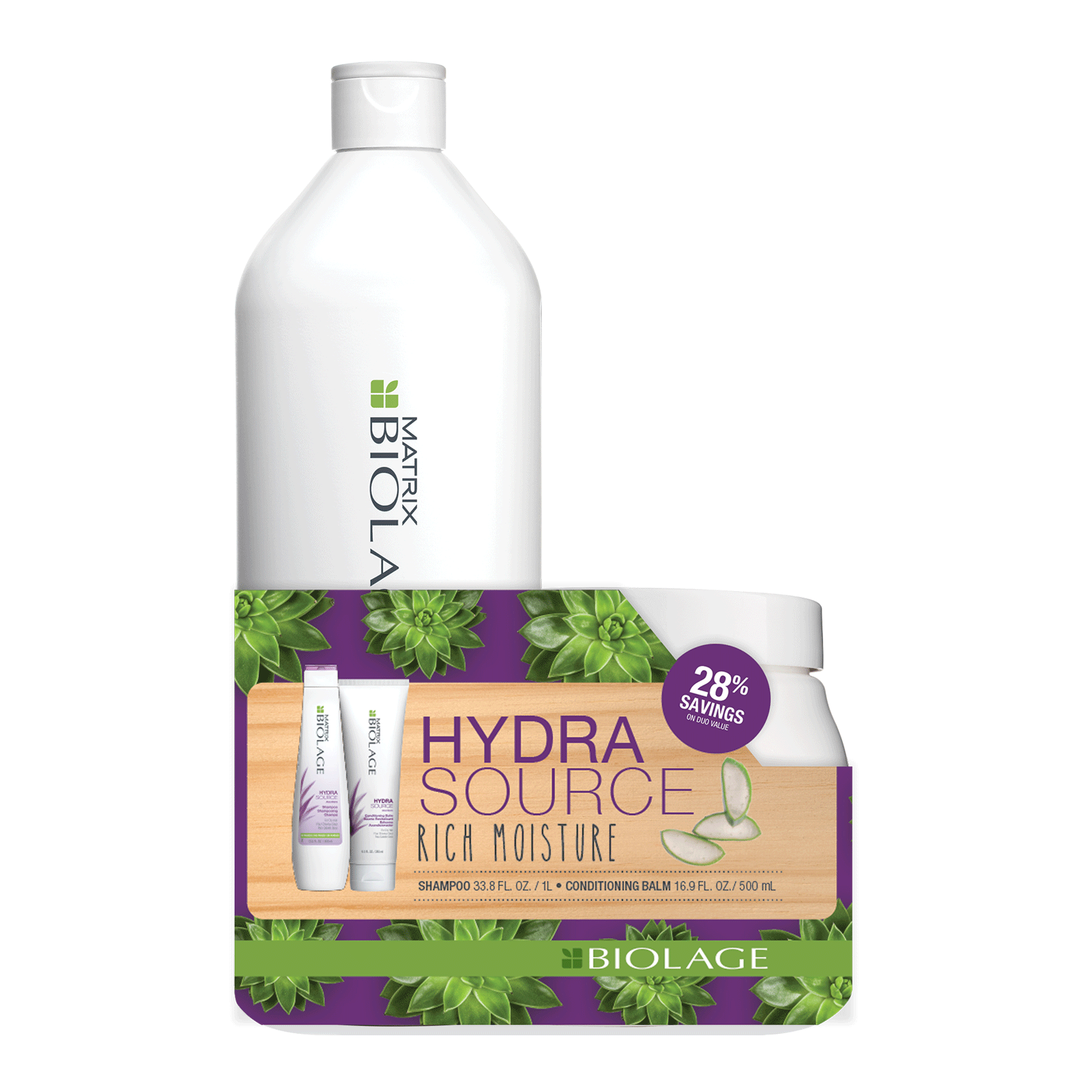 Biolage Hydrasource Shampoo, Conditioner Liter Duo Matrix CosmoProf
