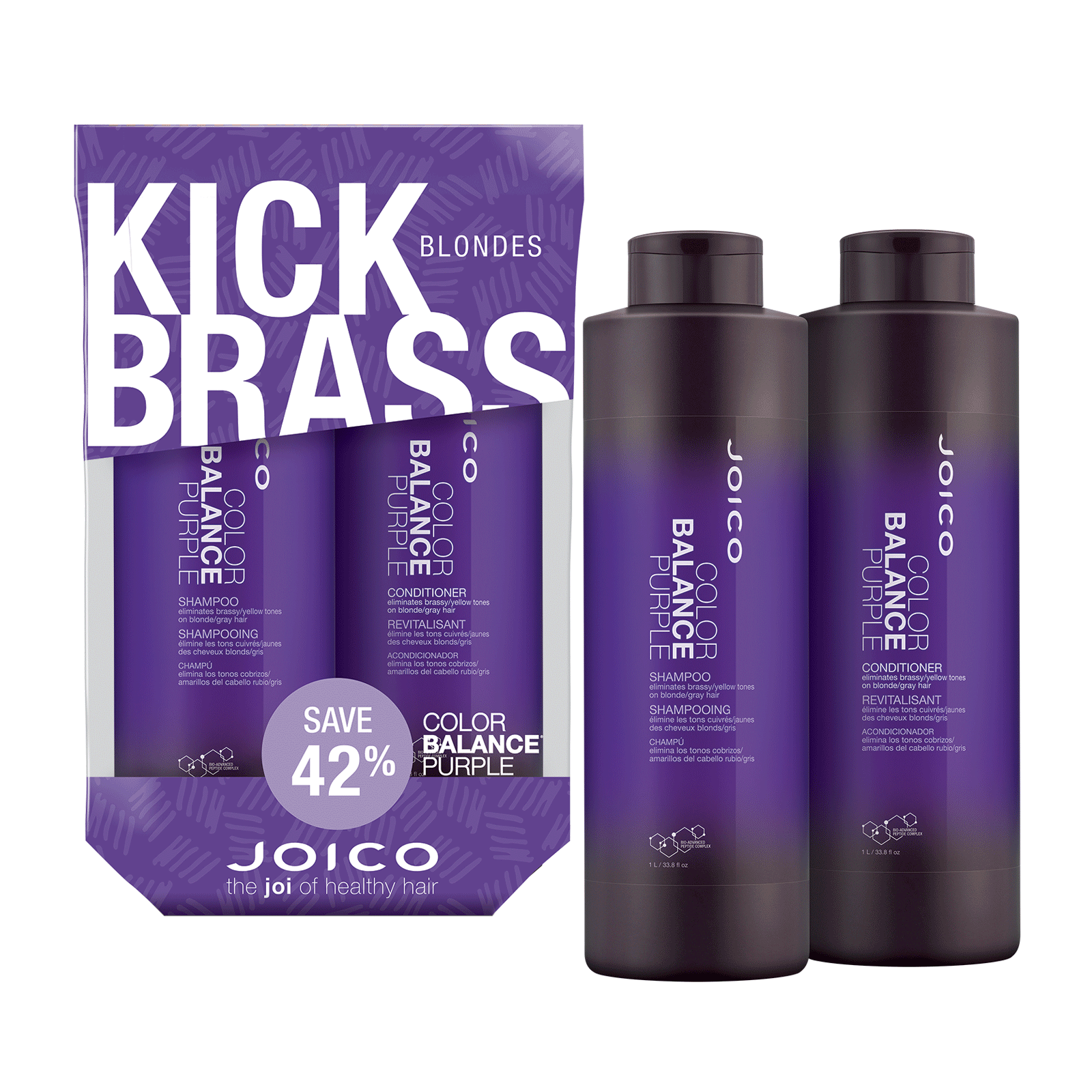 Color Balance Purple Shampoo Conditioner Liter Duo Joico
