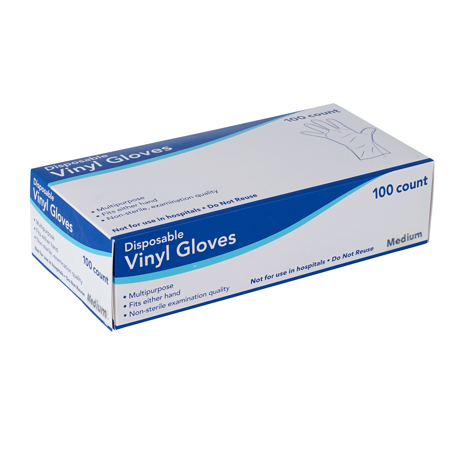 Clear Disposable Vinyl Gloves Medium 100Count Base4 CosmoProf