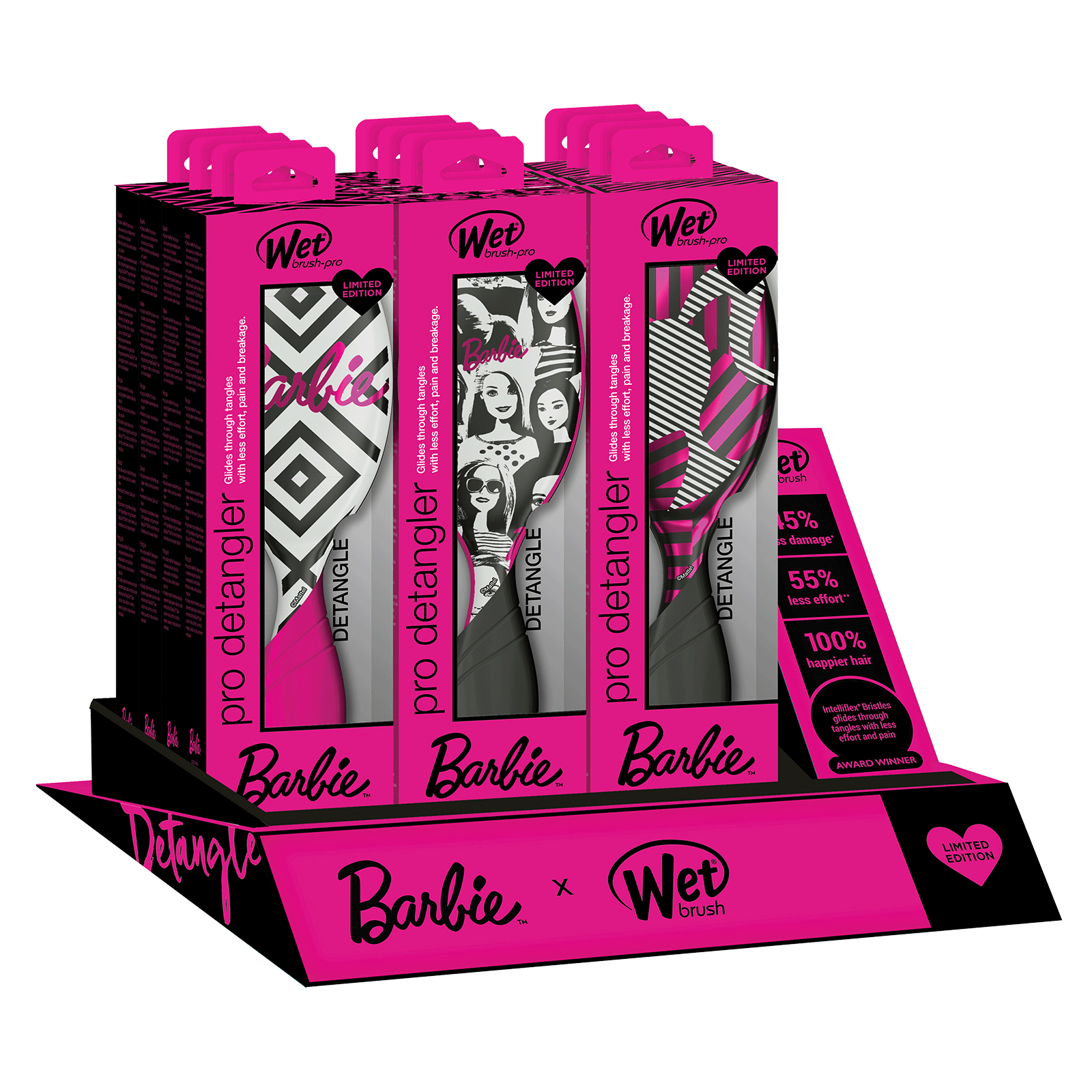 WetBrush Barbie Collection Pro Detangler 9-Count Display - Wet Brush