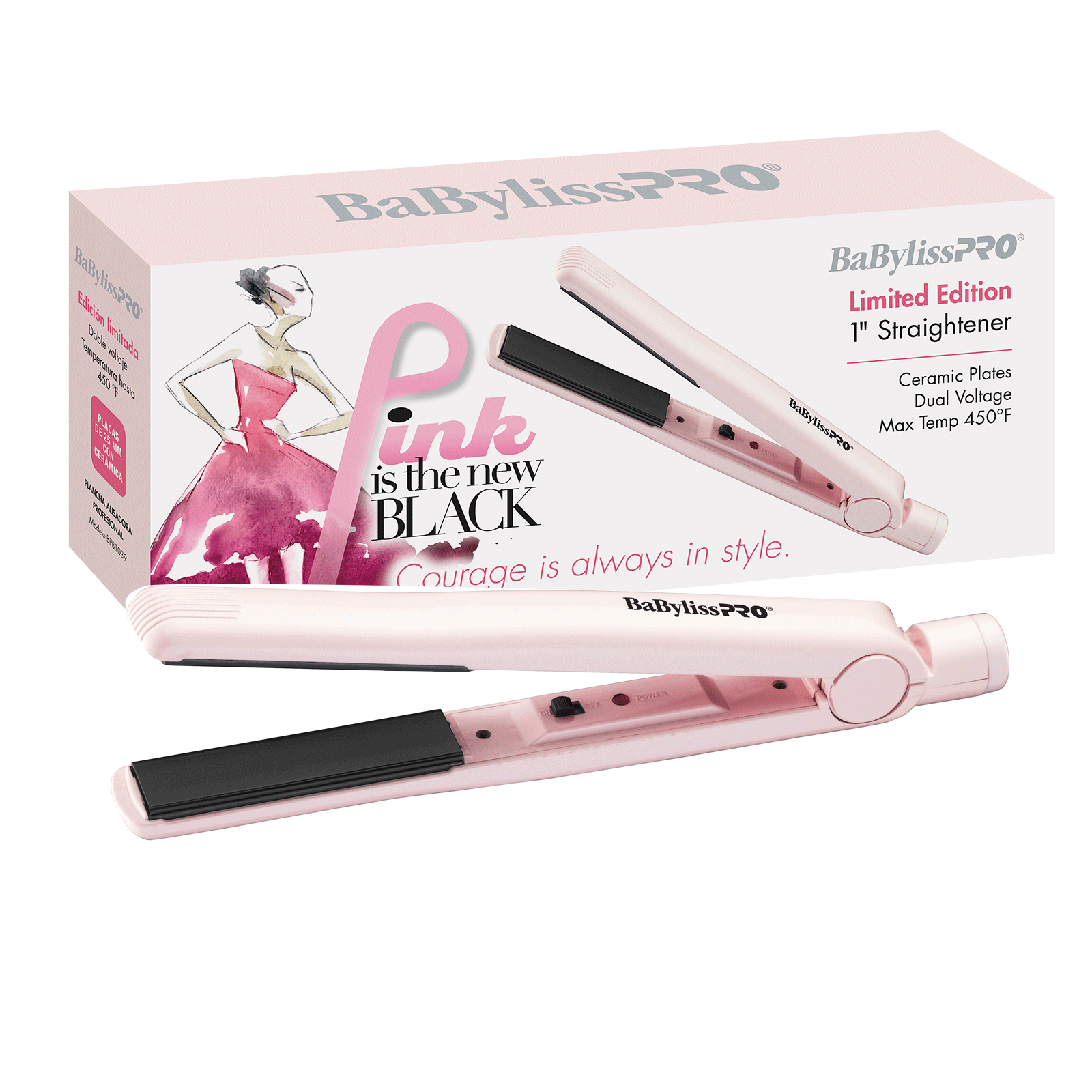 Babyliss pro nano titanium flat iron 1 inch pink babylisspro