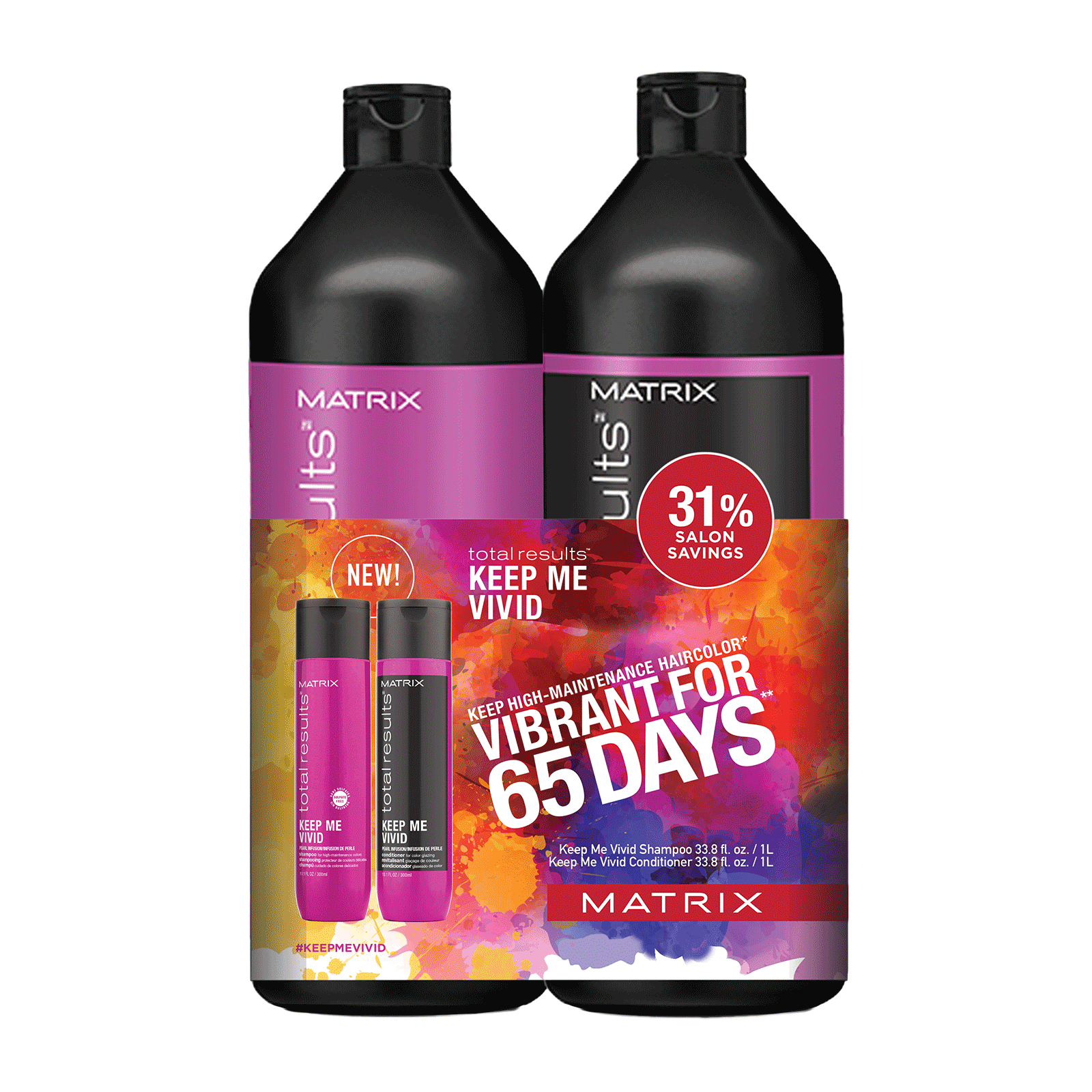 Total Results Keep Me Vivid Shampoo Conditioner Liter Duo