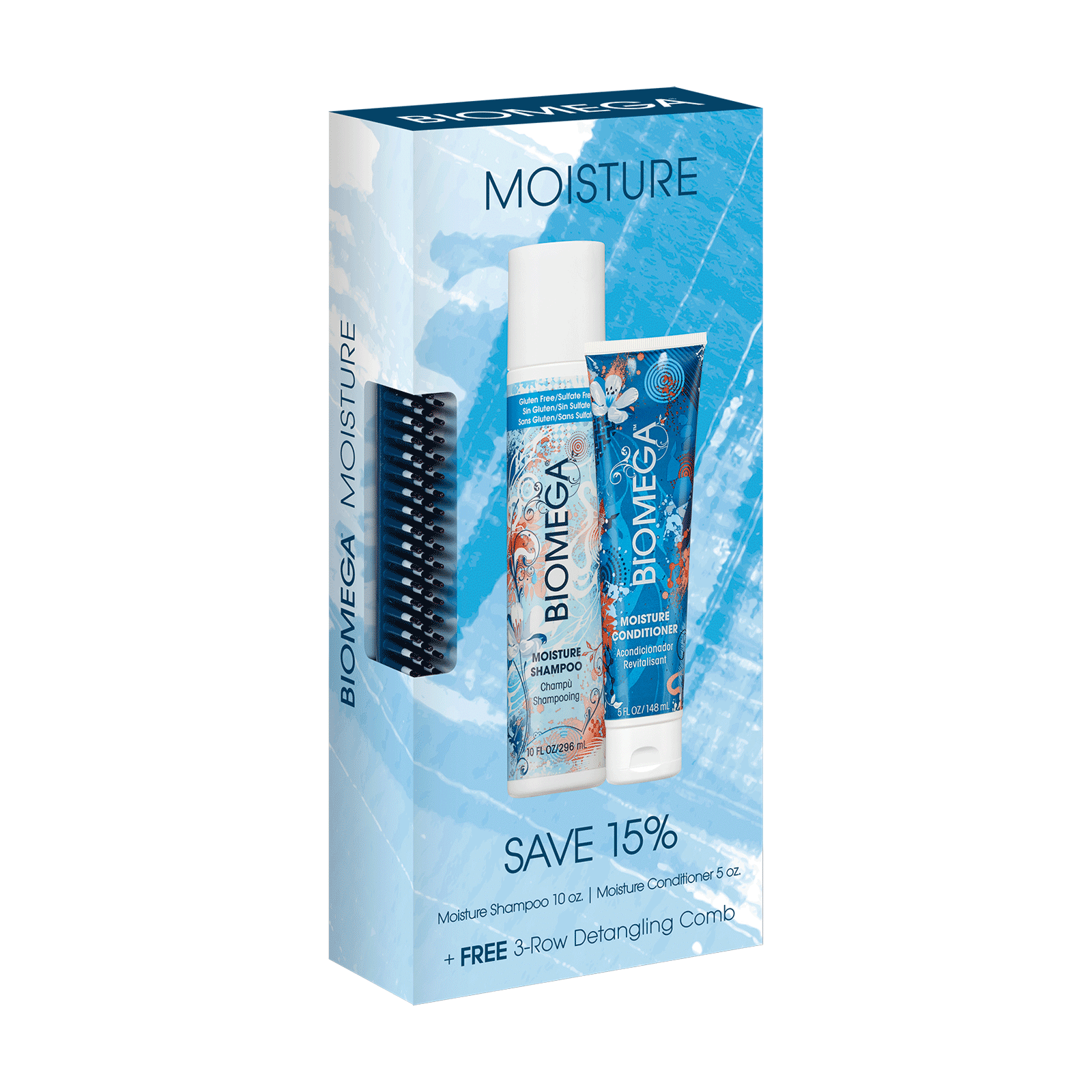 Moisture Shampoo Moisture Conditioner Detangling Comb Aquage