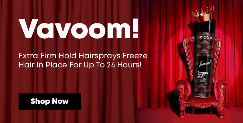 Vavoom! Extra Firm Hold hairspray freeze hair in place for up to 24 hours! Shop Now.