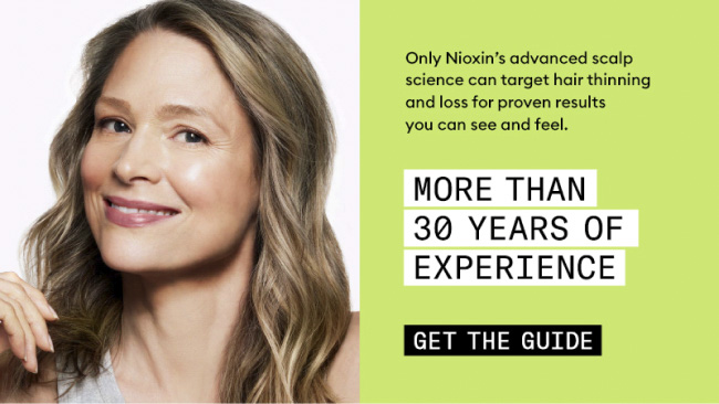 Only Nioxin's advanced scalp science can target hair thinning and loss for proven results you can see and feel. More than 30 years of experience. CLICK HERE TO GET THE GUIDE