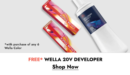 Free Wella 20v Developer with purchase of any 6 Wella color. Click Here to Shop Now!