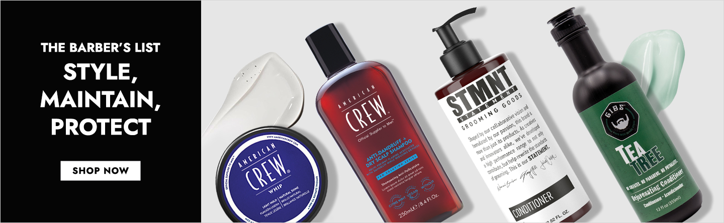 The barber's list. Style, maintain, and protect your hair with these products.  Click here to shop now!