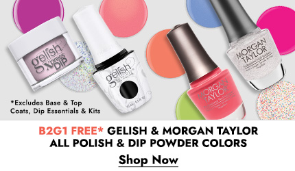 Buy two get one free on Gelish and Morgan Taylor polishes and dip powder. Click here to shop now.