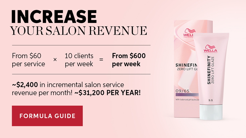 Increase your salon revenue! From $60 per service times 10 clients per week equals from $600 per week, which totals approximately $2400 in incremental salon service revenue per month and approximately $31,200 per year! Click here to get the formula guide!