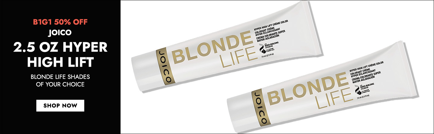 Buy 1 Get 1 50% Off Joico 2.5 Ounce Hyper High Lift Blonde Life Shades of your Choice. Click Here to Shop Now.